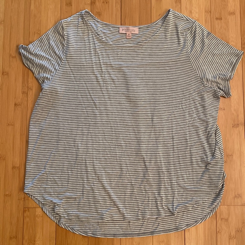 Philosophy Grey & White Stripe Sz 2X